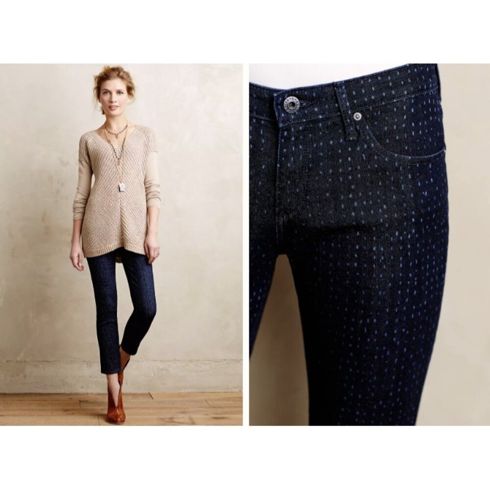 AG Adriano Goldschmied Dotted Stevie Ankle Denim Jeans ( 27 )